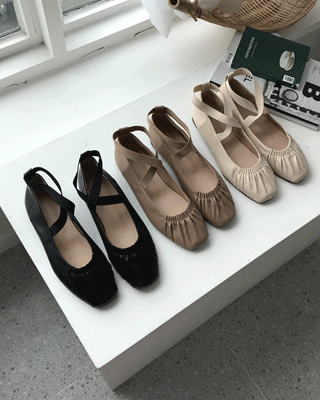 발렛 크로스 플랫 shoes (3color)